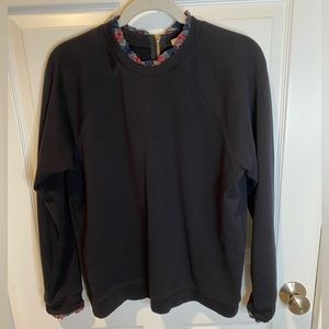 J. Crew Factory Plaid Trimmed Sweatshirt